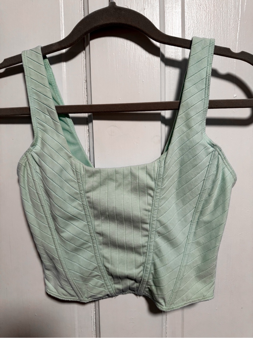 No Boundaries Mint Green Ribbed Cropped Tank
